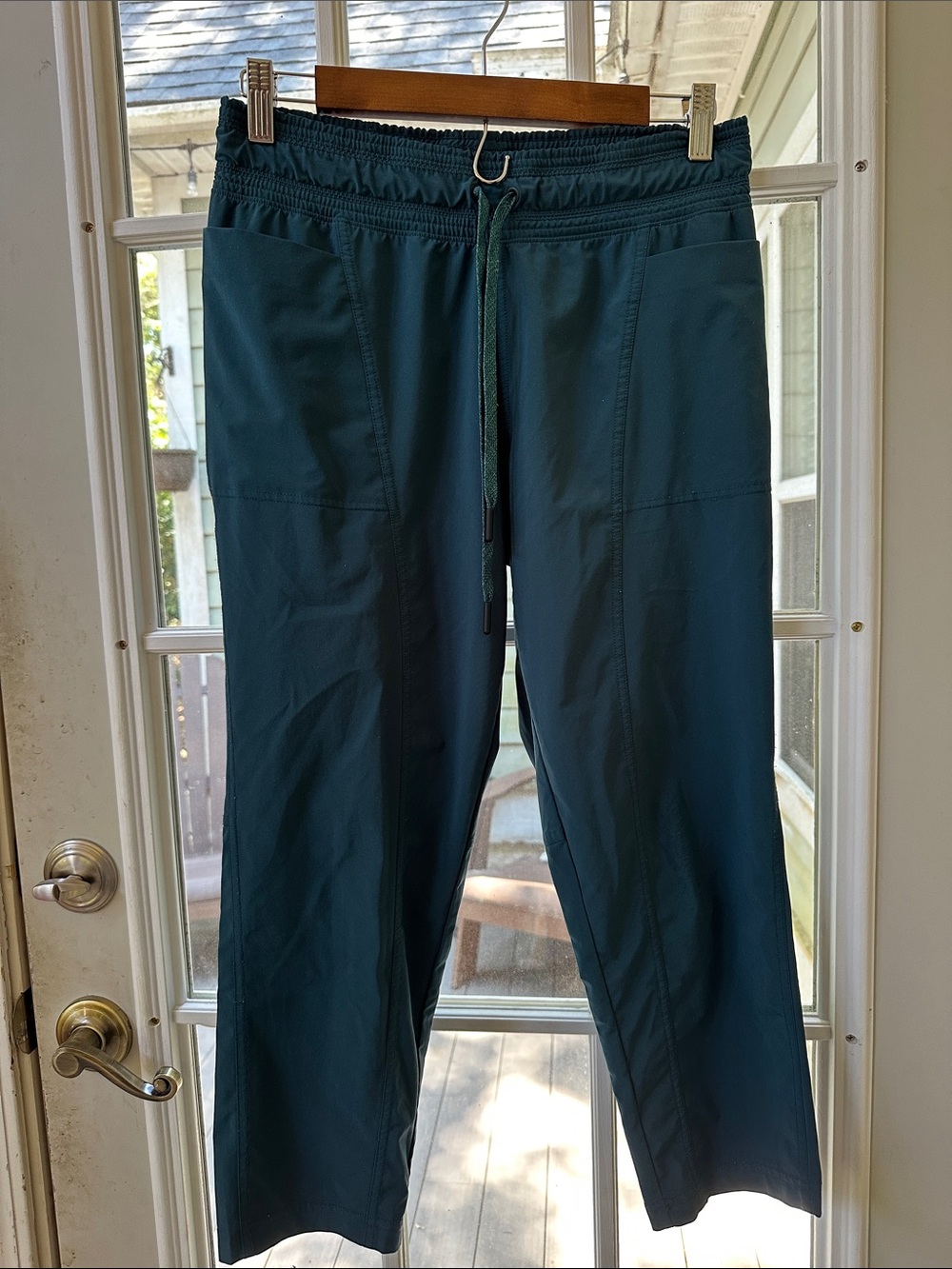 Prana Teal Drawstring Cropped Pants